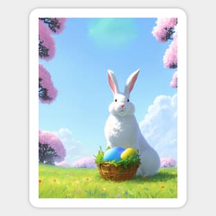 White Bunny-Easter Bunny Sticker